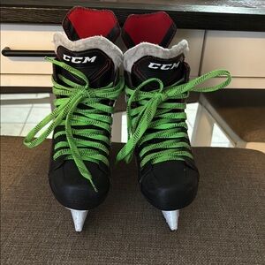 CCM Black Skates with Green Laces